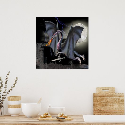 ドラゴンファンタジーアートポスター ポスター (キッチン)