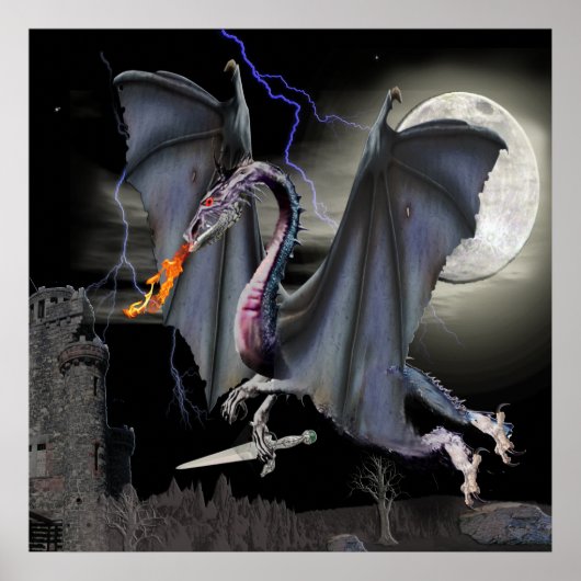 ドラゴンファンタジーアートポスター ポスター (正面)