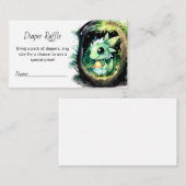 ドラゴンファンタジーベビーシャワーおむつラッフル エンクロージャーカード (正面/裏面)