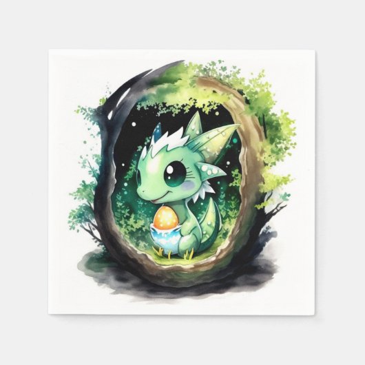 ドラゴンファンタジーベビーシャワー スタンダードカクテルナプキン (正面)