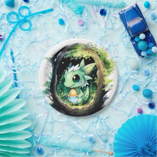 ドラゴンファンタジーベビーシャワー ペーパープレート (パーティー)