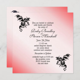 ドラゴンファンタジーレッド結婚式招待状 招待状