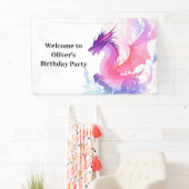 ドラゴンファンタジー子供の誕生日バナー 横断幕 (インサイチュ)