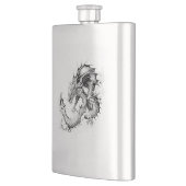 ドラゴンファンタジー野生動物イラストレーションアートタトゥー フラスク (左)