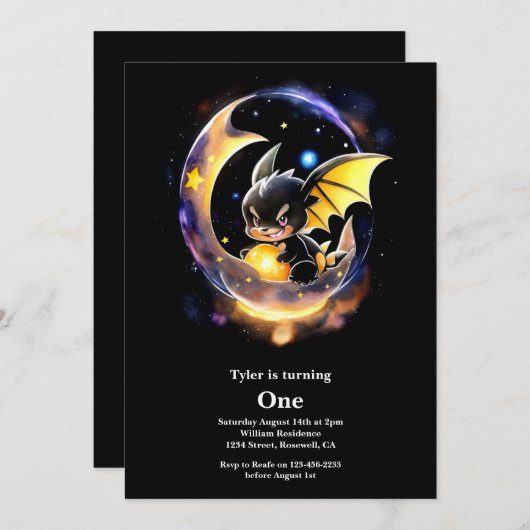 ドラゴンファースト誕生日 招待状 (正面/裏面)