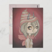 ドラゴンフェアリー葉書ピンク ポストカード (正面/裏面)