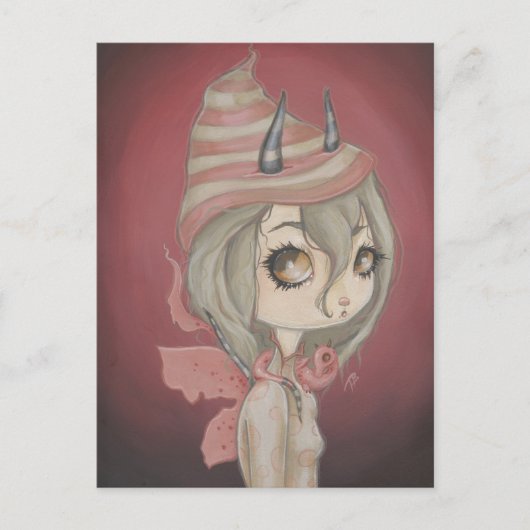 ドラゴンフェアリー葉書ピンク ポストカード (正面)