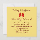 ドラゴンフェニックスレッド金ゴールド中国の結婚式招待状 招待状 (裏面)