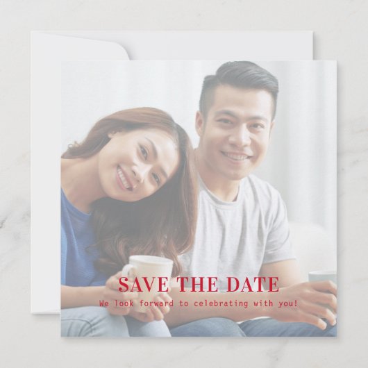 ドラゴンフェニックス中国の写真の日付を保存 招待状 (裏面)