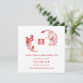 ドラゴンフェニックス中華結婚式 Save The Date 招待状 (スタンド正面)