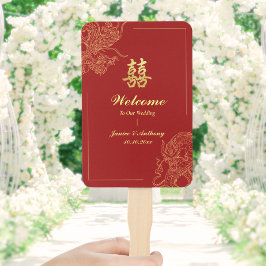 ドラゴンフェニックス伝統的中国の結婚式 プログラム ハンドファン