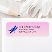 ドラゴンフライお洒落ブルーグリーン差出人住所 ラベル (インサイチュ)