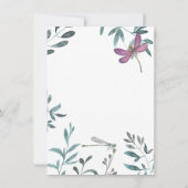 ドラゴンフライかわいらしガーデンの緑が白の結婚上 サンキューカード (裏面)