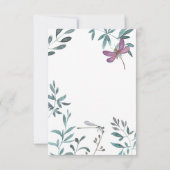 ドラゴンフライかわいらしガーデンの緑が白の結婚上 出欠カード (裏面)