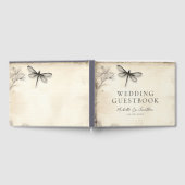 ドラゴンフライかわいらしスケッチヴィンテージジャーナル結婚ズ ゲストブック (全面)