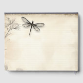 ドラゴンフライかわいらしスケッチヴィンテージジャーナル結婚ズ ゲストブック (裏面)