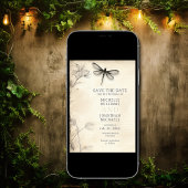 ドラゴンフライかわいらしスケッチヴィンテージジャーナル結婚ズ セーブザデート