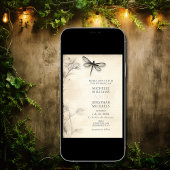 ドラゴンフライかわいらしスケッチヴィンテージジャーナル結婚ズ 招待状