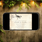 ドラゴンフライかわいらしスケッチヴィンテージジャーナル結婚ズ 招待状