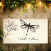 ドラゴンフライかわいらしスケッチヴィンテージジャーナル 名刺