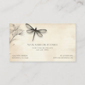 ドラゴンフライかわいらしスケッチヴィンテージジャーナル 名刺 (裏面)