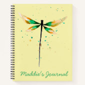 ドラゴンフライのかわいい水彩イラストレーション ノートブック (正面)
