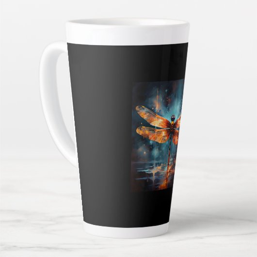 ドラゴンフライのタイルのコースター カフェラテマグ (左アングル)