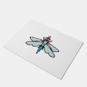 ドラゴンフライのピクセル化クリスマスおもしろい- Dragonfly ドアマット (アングル)