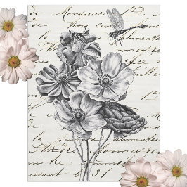 ドラゴンフライのワイルドフラワーフランスのスクリプトの切り離しアイディア 薄葉紙