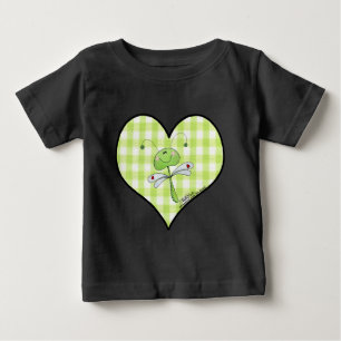 ドラゴンフライをグリーンジンガムハート ベビーTシャツ