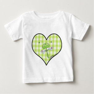 ドラゴンフライをグリーンジンガムハート ベビーTシャツ