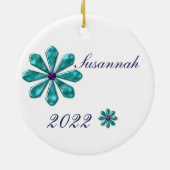 ドラゴンフライエレガントジュエードフォークアート セラミックオーナメント (裏面)