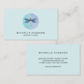 ドラゴンフライエレガントロゴライトブルー水彩色 名刺 (正面/裏面)