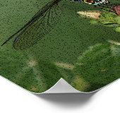 ドラゴンフライオンフラワーフォトアートプリント ポスター (角)