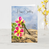 ドラゴンフライオンペチュニア誕生日 カード (黄色い花)