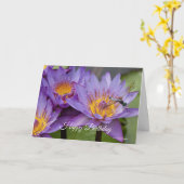 ドラゴンフライオンリリー誕生日カード カード (黄色い花)
