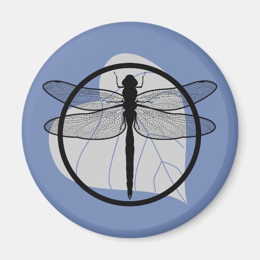 ドラゴンフライオンリーフスケッチ – ワイルドライフサークルシリーズ マグネット (正面)