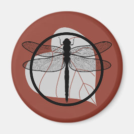 ドラゴンフライオンリーフスケッチ – ワイルドライフサークルシリーズ マグネット