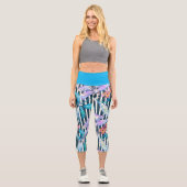 ドラゴンフライカラフルカプリスと黒いストライプ カプリレギンス (正面)