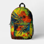 ドラゴンフライカラフルリュックサック プリントバックパック (正面)