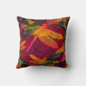 ドラゴンフライカラフル金ゴールド紫色パターン クッション (裏面)