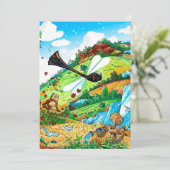 ドラゴンフライガーデンキャンバス印刷 |恋人のプレゼント シーズンカード (スタンド正面)