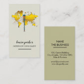 ドラゴンフライクリエイティブデザイナー自然世界地図 名刺 (正面/裏面)