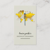 ドラゴンフライクリエイティブデザイナー自然世界地図 名刺 (正面)