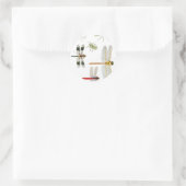 ドラゴンフライクリップアート4 ラウンドシール (バッグ)