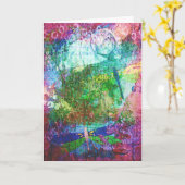 ドラゴンフライコラージュ誕生日 カード (黄色い花)