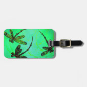 ドラゴンフライゴージャスグリーン&ターコイズツイスト ラゲッジタグ (正面横)