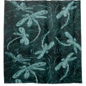 ドラゴンフライディスコミッドナイトブルー シャワーカーテン (正面)