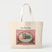 ドラゴンフライデイジーあなたの写真テンプレートトートバッグを追加 ラージトートバッグ (正面)