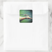 ドラゴンフライパイロットパーソナライズされた自然 スクエアシール (バッグ)